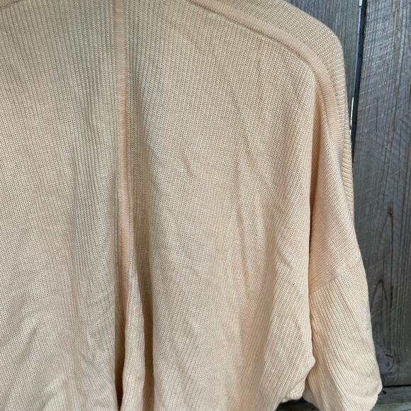 Lululemon Wrap Cashlu Cape Textured Open Shrug Knit Sweater Yellow Size M/L - Picture 6 of 9